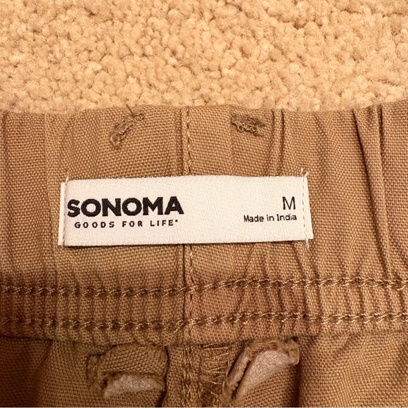 Sonoma Casual Summer Utility Shorts Womens Medium Light Brown Stretch Cotton - Picture 4 of 14
